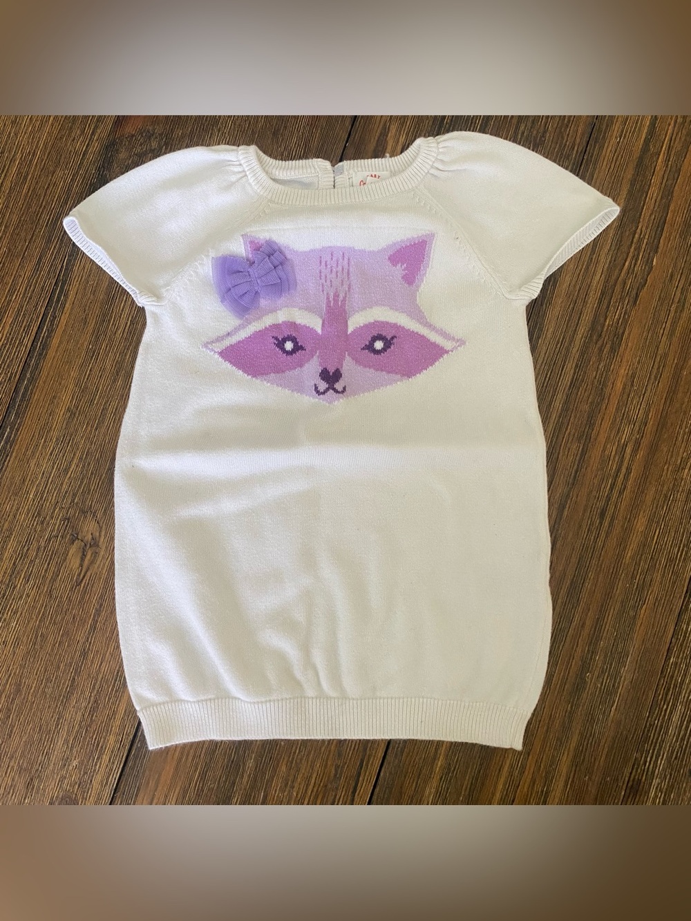 Cat & Jack knit purple fox sweater dress